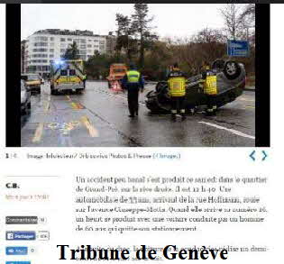 Tribune de Genève accident voiture